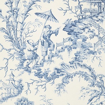 Scalamandre Wallcoverings PILLEMENT TOILE CHINA BLUE