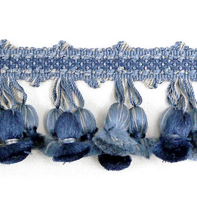 Scalamandre Trim NEWPORT TASSEL FRINGE MED BLUE, DK BLUE & GREY