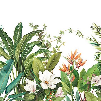 Scalamandre Wallcoverings NAPLES PALM - MURAL ISLAND WHITE