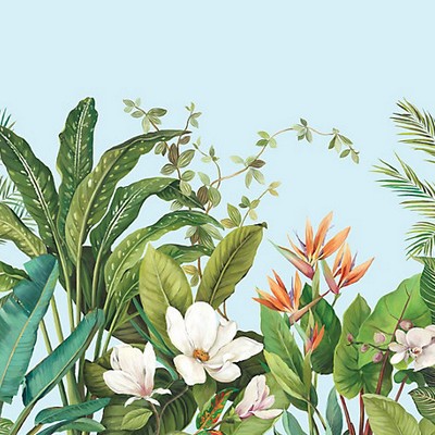 Scalamandre Wallcoverings NAPLES PALM - MURAL TROPICAL BLUE