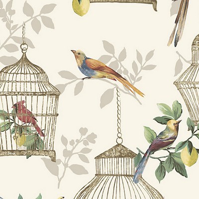 Scalamandre Wallcoverings AUDUBON SONGBIRDS ON CREAM