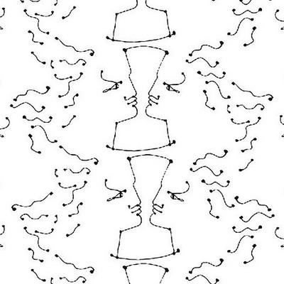 Scalamandre Wallcoverings TETE A TETE IVOIRE NOIR