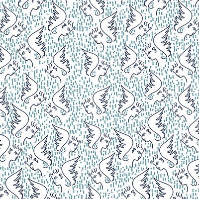 Scalamandre Wallcoverings FIGURE DANGE BLEU