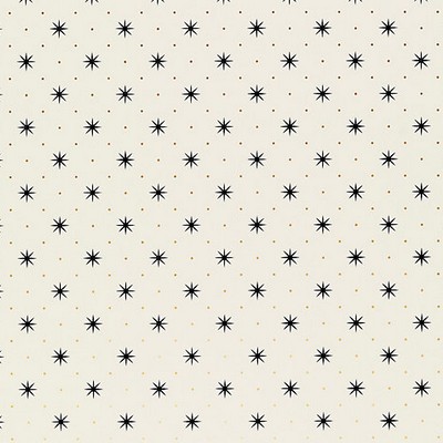 Scalamandre Wallcoverings TRIXIE BLACK/GOLD ON WHITE