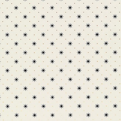 Scalamandre Wallcoverings TRIXIE BLACK/GOLD ON WHITE