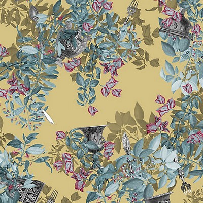 Scalamandre Wallcoverings PRIMAVERA ROMANA - MURAL GOLDEN TEAL