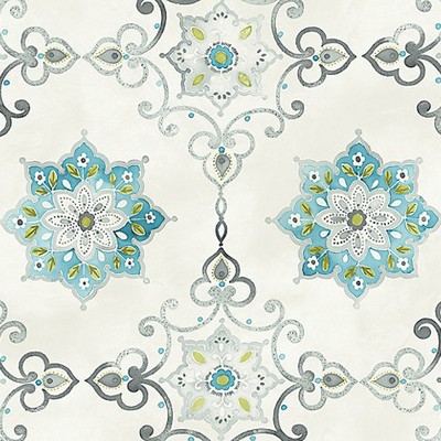 Scalamandre Wallcoverings ISOLDE BLUE/SILVER