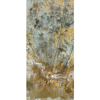 Scalamandre Wallcoverings CRESTED CRANE - PANEL 1 WHEAT BLUE