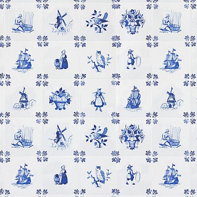 Scalamandre Wallcoverings TILE PLAY BLUE