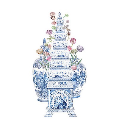 Scalamandre Wallcoverings TULIPIERE FLOWERS - PANEL WHITE