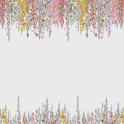 Scalamandre Wallcoverings ORCHID GARDEN - PANEL CORAL & BLUSH