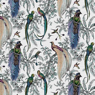 Scalamandre Wallcoverings AUDUBON EXOTICA BLUE GREEN MULTI