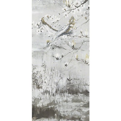 Scalamandre Wallcoverings CRESTED CRANE - PANEL 5 SILVER GOLD
