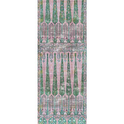 Scalamandre Wallcoverings TOPKAPI GARDEN - PANEL GREEN PINK