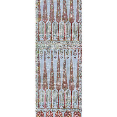 Scalamandre Wallcoverings TOPKAPI GARDEN - PANEL TURQUOISE RED