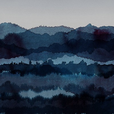 MIDNATT - MURAL DARK BLUE Scalamandre Wallcoverings MIDNATT - MURAL DARK BLUE