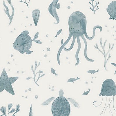 Scalamandre Wallcoverings DELLA OCEAN BLUE