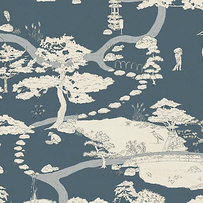 Scalamandre Wallcoverings KENROKUEN BLUE