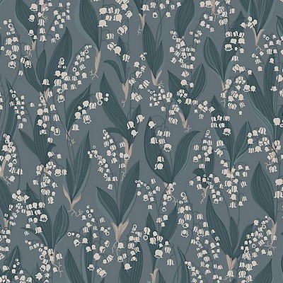 Scalamandre Wallcoverings LILJEKONVALJ INDIGO BLUE