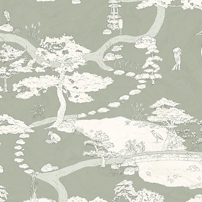 Scalamandre Wallcoverings KENROKUEN GREEN