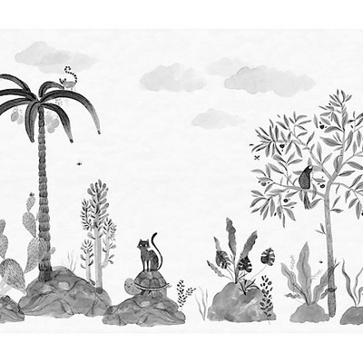 Scalamandre Wallcoverings WILTON - MURAL GRAPHITE