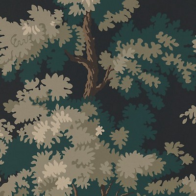 Scalamandre Wallcoverings RAPHAEL BLACK / DARK GREEN