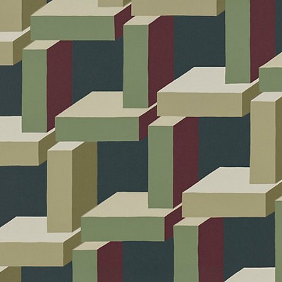 Scalamandre Wallcoverings CHRISTIAN DARK RED / GREEN