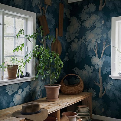 Scalamandre Wallcoverings RAPHAEL FOREST - MURAL MIDNIGHT BLUE