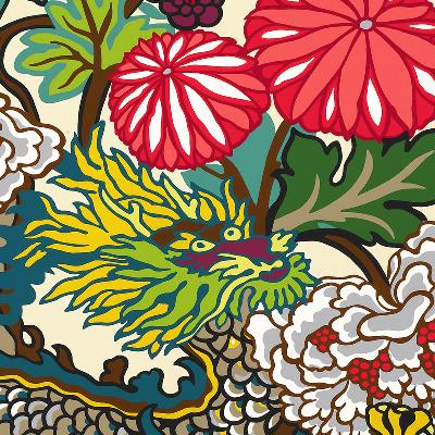 Schumacher Wallpaper CHIANG MAI DRAGON ALABASTER