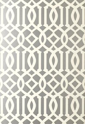 Schumacher Wallpaper IMPERIAL TRELLIS SILVER
