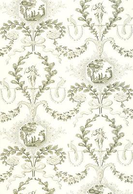 Schumacher Wallpaper JESTER ARABESQUE GRISAILLE