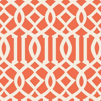 Schumacher Wallpaper IMPERIAL TRELLIS II IVORY / MANDARIN