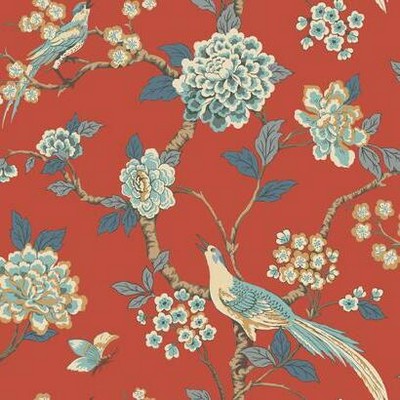 York Wallcovering Fanciful Wallpaper orange/blue/beige