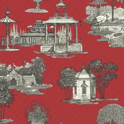 York Wallcovering Mandarin Wallpaper red