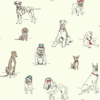 York Wallcovering Dogs Life Wallpaper red/blue