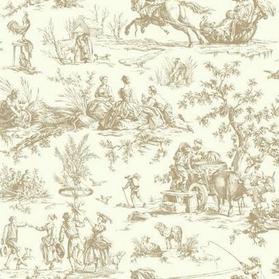 York Wallcovering Seasons Toile Wallpaper brown/off-white