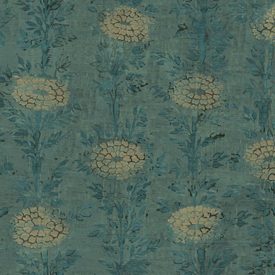 York Wallcovering French Marigold Wallpaper Teal, Gold
