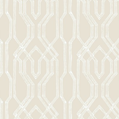 York Wallcovering Oriental Lattice Wallpaper Beige, White