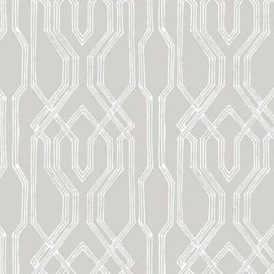 York Wallcovering Oriental Lattice Wallpaper Taupe, White