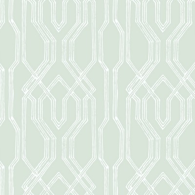 York Wallcovering Oriental Lattice Wallpaper Green, White