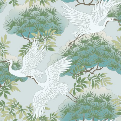 York Wallcovering Sprig & Heron Wallpaper Teal