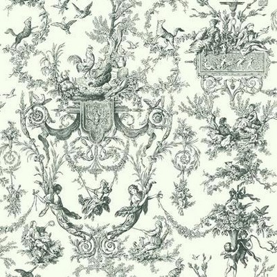 York Wallcovering Old World Toile Wallpaper black/white