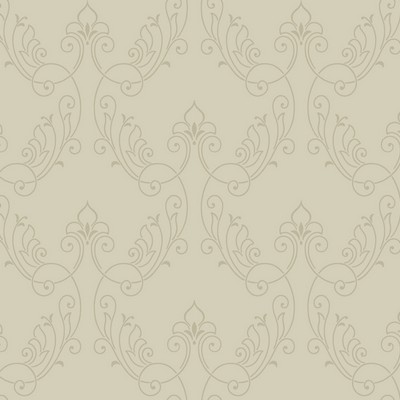 York Wallcovering Stitched Ornamental Wallpaper pale grey, gold glass beads