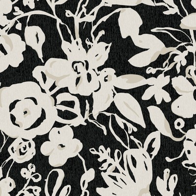 York Wallcovering Brushstroke Floral Black