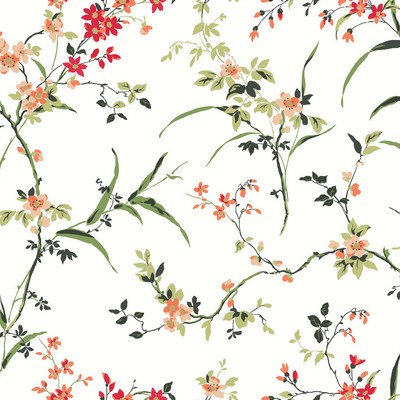 York Wallcovering Blossom Branches White & Red
