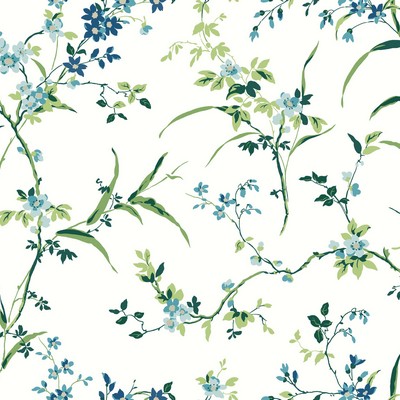 York Wallcovering Blossom Branches White & Blue
