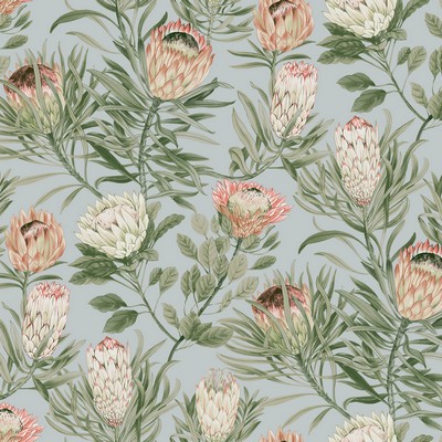 York Wallcovering Protea Dusty Blue & Coral