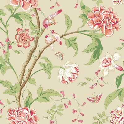 York Wallcovering Teahouse Floral Cream & Coral