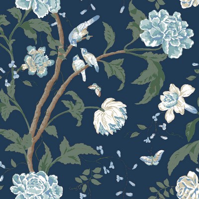 York Wallcovering Teahouse Floral Navy