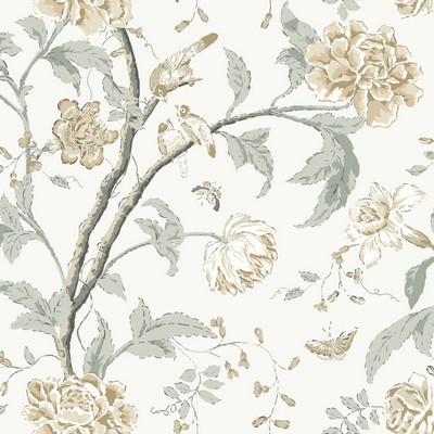 York Wallcovering Teahouse Floral Neutral